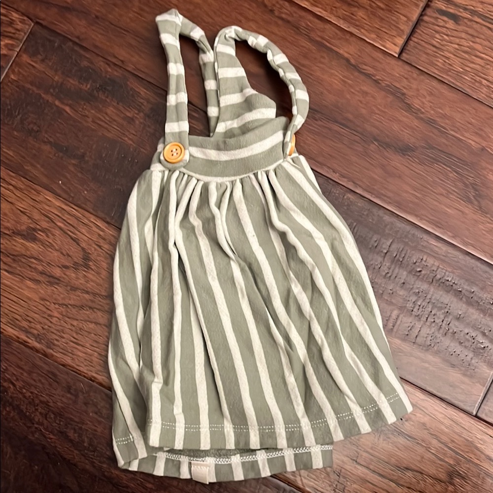 Striped Green and White baby dress